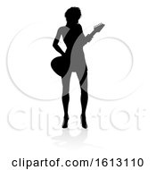 Musician Guitarist Silhouette On A White Background