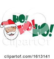 Poster, Art Print Of Black Santa Face And Ho Ho Ho Text