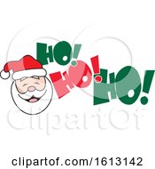 Poster, Art Print Of White Santa Face And Ho Ho Ho Text