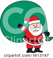Clipart Of A Happy White Santa Clause Carrying A Giant Sack Royalty Free Vector Illustration by Johnny Sajem