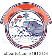 Poster, Art Print Of Land Sea And Air Rescue Design With A Honey Badger Mascot
