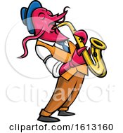Poster, Art Print Of Crayfish Playing A Saxophone