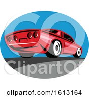 Poster, Art Print Of American Muscle Car Speeding On A Highway
