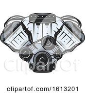 Clipart Of A Car Engine Automotive Design Royalty Free Vector Illustration by Vector Tradition SM