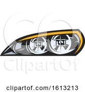 Clipart Of A Headlight Automotive Design Royalty Free Vector Illustration