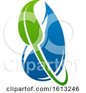 Clipart Of A Green And Blue Water Leaf Organic Natural Design Royalty Free Vector Illustration by Vector Tradition SM