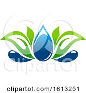 Clipart Of A Green And Blue Water Leaf Organic Natural Design Royalty Free Vector Illustration by Vector Tradition SM