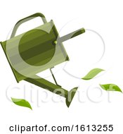 Poster, Art Print Of Green Watering Can And Leaves