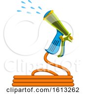 Clipart Of A Hose And Spraying Nozzle Royalty Free Vector Illustration by Vector Tradition SM