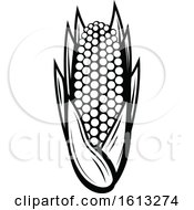 Clipart Of A Black And White Ear Of Corn Royalty Free Vector Illustration by Vector Tradition SM
