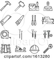 Clipart Of Black And White Tool Icons Royalty Free Vector Illustration