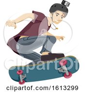 Poster, Art Print Of Teen Boy Skateboard Video Illustration