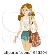 Teen Girl Bohemian Fashion Illustration