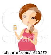 Girl Pregnant Medicine Illustration