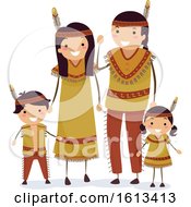 Poster, Art Print Of Stickman Family Native American Indians