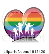 Rainbow Heart Family Illustration