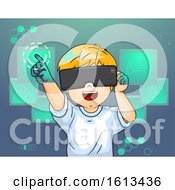 Poster, Art Print Of Kid Boy Virtual Reality Illustration