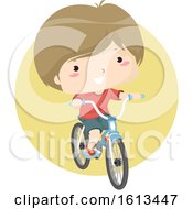 Poster, Art Print Of Clipart Boy Riding A Bicycle