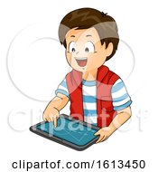 Poster, Art Print Of Kid Boy Draw Tablet Illustration