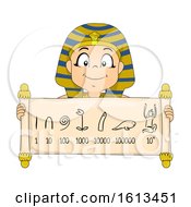 Kid Boy Egyptian Numeral System Illustration