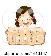 Poster, Art Print Of Kid Girl Babylonian Numeral System Illustration