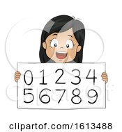 Kid Girl Hindu Arabic Numeral System Illustration