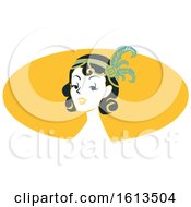 Woman Wearing A Flapper Headdress