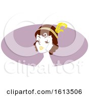 Woman Wearing A Flapper Headdress