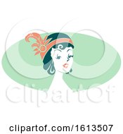 Poster, Art Print Of Woman Wearing A Flapper Headdress