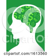 Poster, Art Print Of Man Profile Brain Dollars Illustration