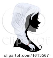 Poster, Art Print Of Silhouette Girl Gray Hair Illustration