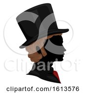 Poster, Art Print Of Silhouette Man Victorian Hair Hat Illustration