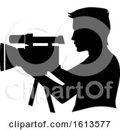 Silhouette Man Video Camera Illustration