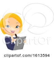 Girl Organiser Speech Bubble Illustration