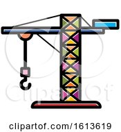Clipart Of A Colorful Construction Crane Royalty Free Vector Illustration by Lal Perera