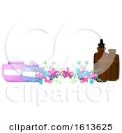 Clipart Of A Flower And Beauty Product Banner Royalty Free Vector Illustration