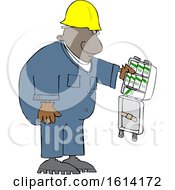Cartoon Black Worker Man With An Open First Aid Kit