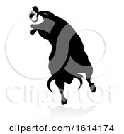Bull Silhouette On A White Background