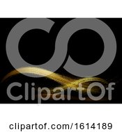 Clipart Of A Golden Wave And Black Background Royalty Free Vector Illustration