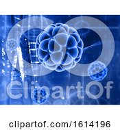 Poster, Art Print Of 3d Medical Background With Virus Cells On Abstract Design