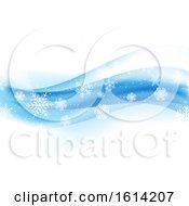 Poster, Art Print Of Christmas Background With Snowflakes On Blue Gradient 1110