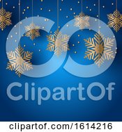 Poster, Art Print Of Christmas Background With Hanging Snowflakes