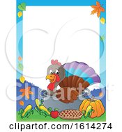 Poster, Art Print Of Border Of A Turkey Bird In A Pot With Foods
