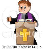 Poster, Art Print Of Happy Priest At A Podium