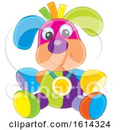 Clipart Of A Colorful Dog Kids Toy Royalty Free Vector Illustration