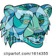 Poster, Art Print Of Low Polygon Grizzly Bear Mascot Head