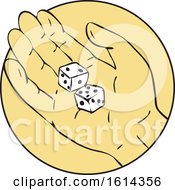 Poster, Art Print Of Sketched Hand Holding Dice