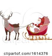 Poster, Art Print Of Santa In His Sleigh