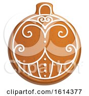 Poster, Art Print Of Christmas Bauble Gingerbread Cookie With Icing