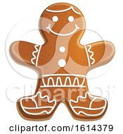Poster, Art Print Of Christmas Gingerbread Man Cookie With Icing